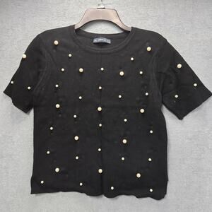Zara Pearl Knit Top Size Medium